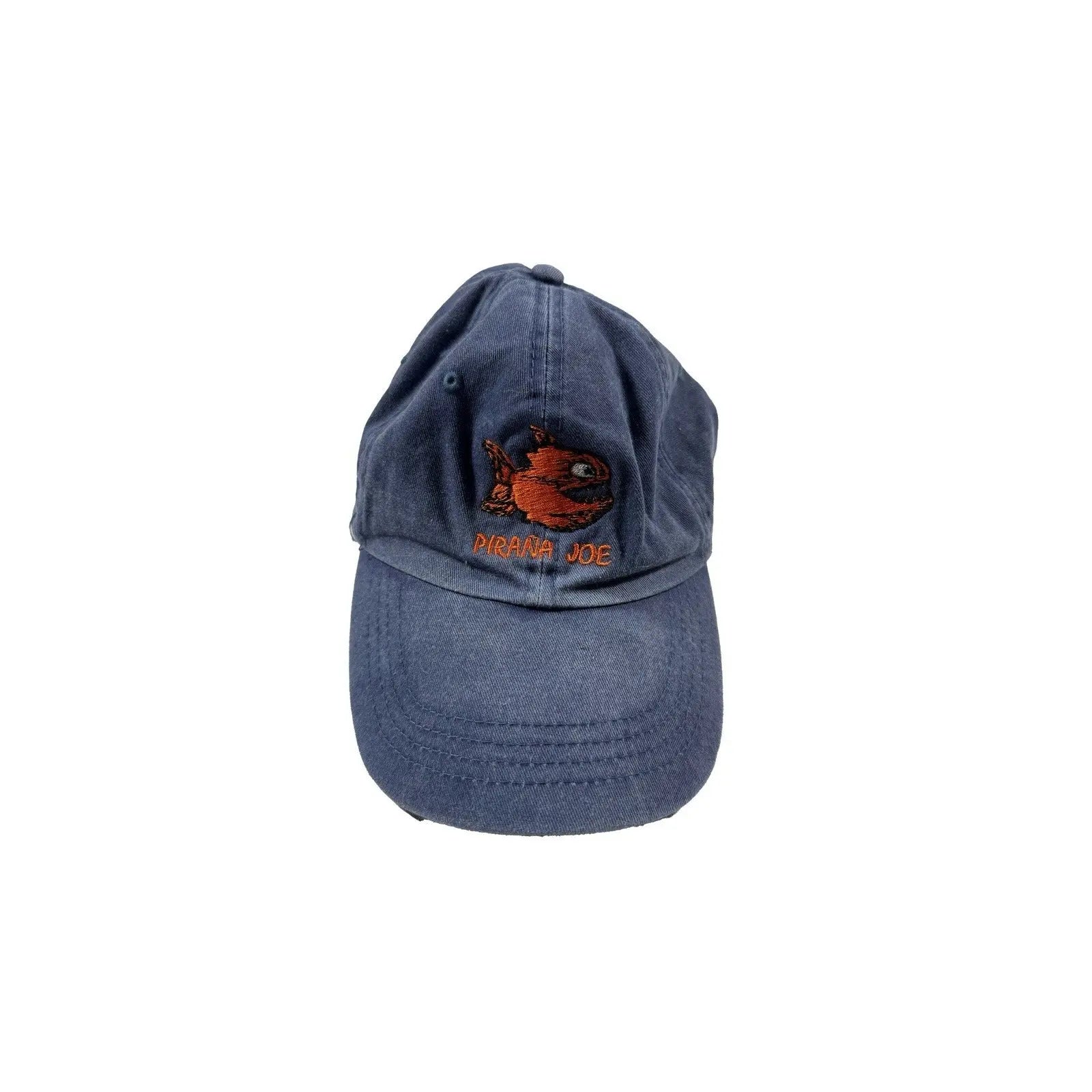 Pirana Joe St. Kitts Hat Embroidered Fish Strapback Bue Orange Cap - Offline Garments